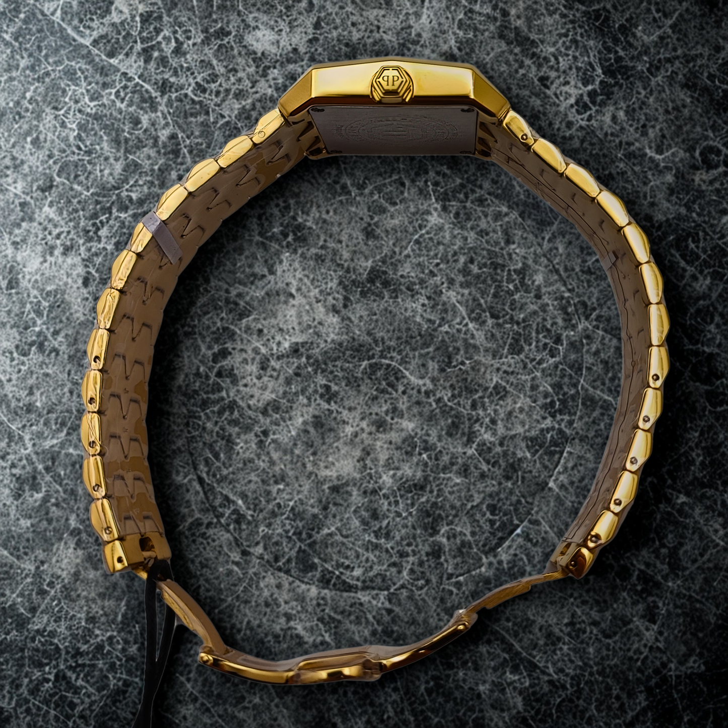 Philipp Plein Offshore Square Tank Gold 3 Jewels