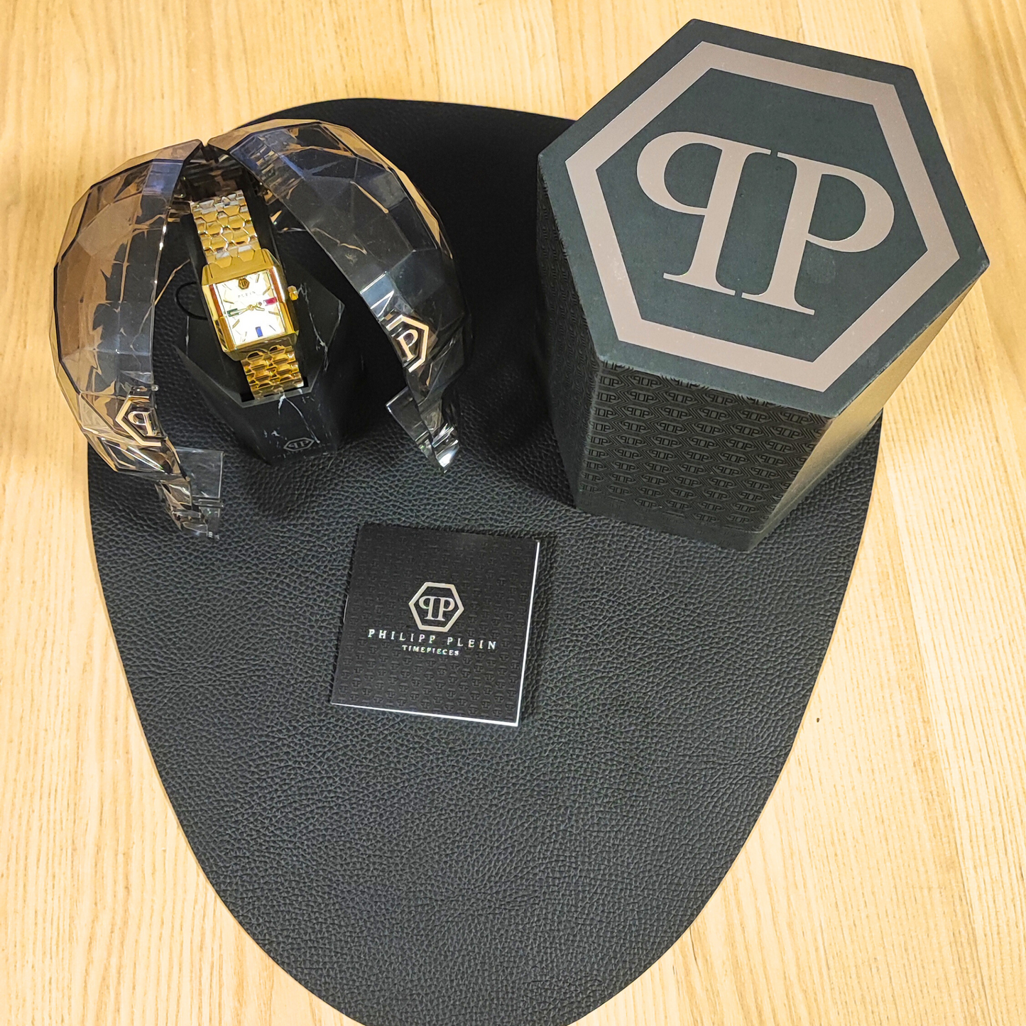 Philipp Plein Offshore Square Tank Gold 3 Jewels