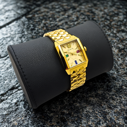 Philipp Plein Offshore Square Tank Gold 3 Jewels