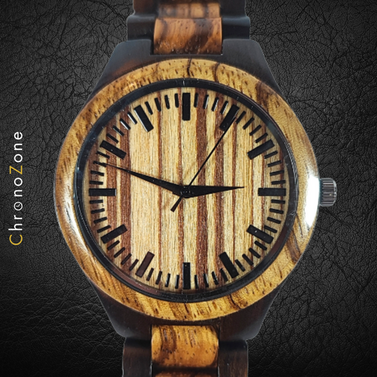 Zebra wood watch - ladies' watch, men's watch, unisex